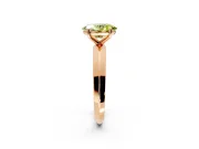 Solitaire Engagement Ring Setting for Fancy Yellow Oval Center with Wide Knife Ridge Band and Prong Head in Rose Gold