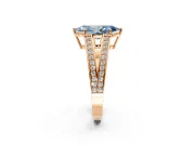 Split Shank Engagement Ring Setting for Fancy Blue Marquise Center with Pave Split Shank and Prong Head in Rose Gold