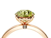 Solitaire Engagement Ring Setting for Fancy Yellow Round Cut Center with Thin Rounded Plain Band and Prong Head in Rose Gold