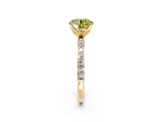 Solitaire Engagement Ring Setting for Fancy Yellow Round Cut Center with Fine Pave Accents and Prong Head in Yellow Gold