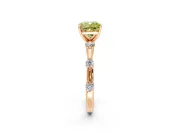 Solitaire Engagement Ring Setting for Fancy Yellow Cushion Cut Center with Bezel Station Band and Prong Head in Rose Gold