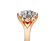 Solitaire Engagement Ring Setting for Round Cut Center with Plain Split Shank and Prong Head in Rose Gold