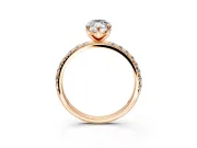 Solitaire Engagement Ring Setting for Marquise Center with Micro Pave Band and Prong Head in Rose Gold