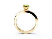 Solitaire Engagement Ring Setting for Fancy Yellow Emerald Cut Center with Channel Baguette Band and Prong Head in Yellow Gold