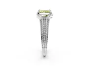 Solitaire Engagement Ring Setting for Fancy Yellow Radiant Cut Center with Accented Split Shank and Prong Head in Sterling Silver