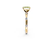 Solitaire Engagement Ring Setting for Fancy Yellow Radiant Cut Center with Bezel Station Band and Prong Head in Yellow Gold