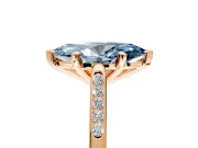 Solitaire Engagement Ring Setting for Fancy Blue Marquise Center with Channel Accents and Prong Head in Rose Gold