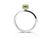 Hidden Halo Engagement Ring Setting for Fancy Yellow Emerald Cut Center with Plain Band and Tall Prong Head in Sterling Silver