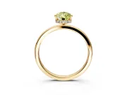 Hidden Halo Engagement Ring Setting for Fancy Yellow Pear-Shaped Center with Plain Band and Tall Prong Head in Yellow Gold