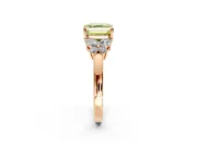 Solitaire Engagement Ring Setting for Fancy Yellow Asscher Cut Center with Marquise Flower Shoulders and Prong Head in Rose Gold