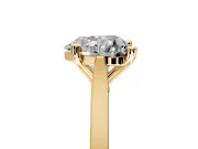 Solitaire Engagement Ring Setting for Heart-Shaped Center with Tapered Shoulders and Prong Head in Yellow Gold