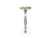 Solitaire Engagement Ring Setting for Fancy Yellow Marquise Center with Channel Baguette Band and Prong Head in Platinum