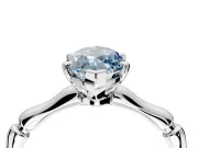 Solitaire Engagement Ring Setting for Fancy Blue Marquise Center with Bamboo Band and Prong Head in White Gold