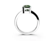Solitaire Engagement Ring Setting for Fancy Green Radiant Cut Center with Plain Band and Flat Tab Prong Head in White Gold
