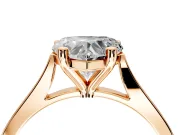 Solitaire Engagement Ring Setting for Heart-Shaped Center with Tapered Shoulders and Prong Head in Rose Gold