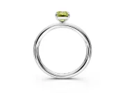Low-Set Solitaire Engagement Ring Setting for Fancy Yellow Emerald Cut Center with Thin Plain Band and Prong Head in White Gold