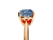 Solitaire Engagement Ring Setting for Fancy Blue Cushion Cut Center with Knife Ridge Band and Claw Prong Head in Rose Gold