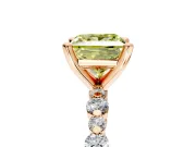 Solitaire Engagement Ring Setting for Fancy Yellow Princess Cut Center with Alternating Size Accents and Prong Head in Rose Gold