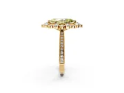 Milgrain Halo Engagement Ring Setting for Fancy Yellow Marquise Center with Bezel Point Accents and Prong Head in Yellow Gold