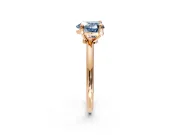 Minimalist Solitaire Engagement Ring Setting for Fancy Blue Heart-Shaped Center with Thin Band and Prong Head in Rose Gold