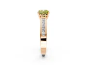 Solitaire Engagement Ring Setting for Fancy Yellow Cushion Cut Center with Princess Cut Channel Band and Prong Head in Rose Gold