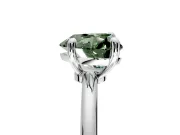 Minimalist Solitaire Engagement Ring Setting for Fancy Green Heart-Shaped Center with Thin Band and Prong Head in Platinum