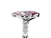 Solitaire Engagement Ring Setting for Fancy Pink Marquise Center with Bezel-Dot Beaded Band and Prong Head in Sterling Silver