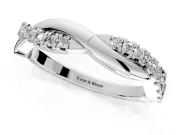 Round Cut Lab-Grown Diamond Twisted Infinity Wedding Band with Spaced Prong Setting in Platinum