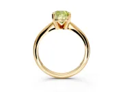 Solitaire Engagement Ring Setting for Fancy Yellow Cushion Cut Center with Knife Ridge Band and Claw Prong Head in Yellow Gold