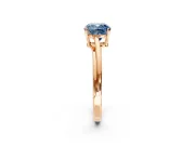 Solitaire Engagement Ring Setting for Fancy Blue Cushion Cut Center with Plain Bypass Twist Band and Prong Head in Rose Gold