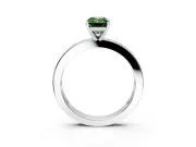 Solitaire Engagement Ring Setting for Fancy Green Emerald Cut Center with Channel Baguette Band and Prong Head in Platinum