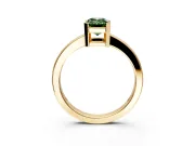 Solitaire Engagement Ring Setting for Fancy Green Emerald Cut Center with Plain Band and Flat Tab Prong Head in Yellow Gold
