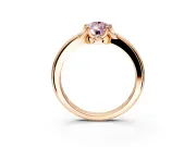 Floral Frame Engagement Ring Setting for Fancy Pink Pear-Shaped Center with Accent Clusters and Prong Head in Rose Gold