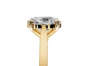 Solitaire Engagement Ring Setting for Oval Center with Tapered Shoulders and Prong Head in Yellow Gold