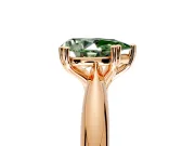Solitaire Engagement Ring Setting for Fancy Green Pear-Shaped Center with Reverse Tapered Band and Prong Head in Rose Gold