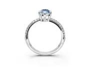 Solitaire Engagement Ring Setting for Fancy Blue Marquise Center with Multi-Row Pave Accents and Basket Head in Platinum