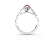 Solitaire Engagement Ring Setting for Fancy Pink Marquise Center with Tapered Split Shoulders and Prong Head in White Gold