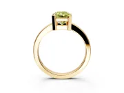 Solitaire Engagement Ring Setting for Fancy Yellow Radiant Cut Center with Plain Band and Flat Tab Prong Head in Yellow Gold