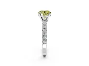 Solitaire Engagement Ring Setting for Fancy Yellow Round Cut Center with Large Accents and Prong Head in Platinum