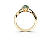 Solitaire Engagement Ring Setting for Fancy Green Marquise Center with Plain Bypass Twist Band and Prong Head in Yellow Gold
