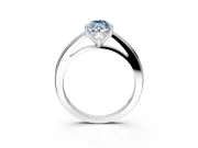 Solitaire Engagement Ring Setting for Fancy Blue Marquise Center with Flat-Sided Plain Band and Prong Head in White Gold