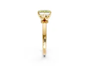Solitaire Engagement Ring Setting for Fancy Yellow Radiant Cut Center with Plain Band and Tulip Prong Head in Yellow Gold
