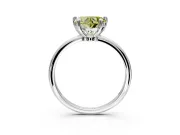Minimalist Solitaire Engagement Ring Setting for Fancy Yellow Heart-Shaped Center with Thin Band and Prong Head in Platinum