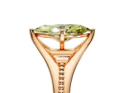 Solitaire Engagement Ring Setting for Fancy Yellow Marquise Center with Milgrain Cathedral Band and Prong Head in Rose Gold
