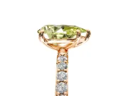 Solitaire Engagement Ring Setting for Fancy Yellow Pear-Shaped Center with Pave Accents and Prong Head in Rose Gold