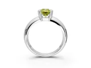 Tension Engagement Ring Setting for Fancy Yellow Emerald Cut Center with Wide Flat Band and Tension Head in Platinum