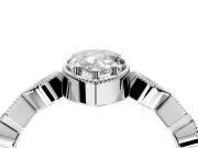 Milgrain Bezel Engagement Ring Setting for Pear-Shaped Center with Marquise Stations and Bezel Head in Platinum