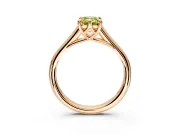 Solitaire Engagement Ring Setting for Fancy Yellow Emerald Cut Center with Cathedral Band and Prong Head in Rose Gold