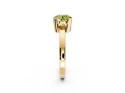 Solitaire Engagement Ring Setting for Fancy Yellow Round Cut Center with Plain Band and Flat Tab Prong Head in Yellow Gold