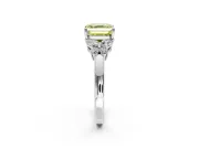 Solitaire Engagement Ring Setting for Fancy Yellow Asscher Cut Center with Marquise Flower Shoulders and Prong Head in Platinum